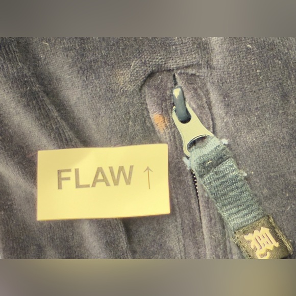 Tupac Malachi Rare Zip Up Velour Style Sweater S Y2K VTG Blue - Picture 10 of 12